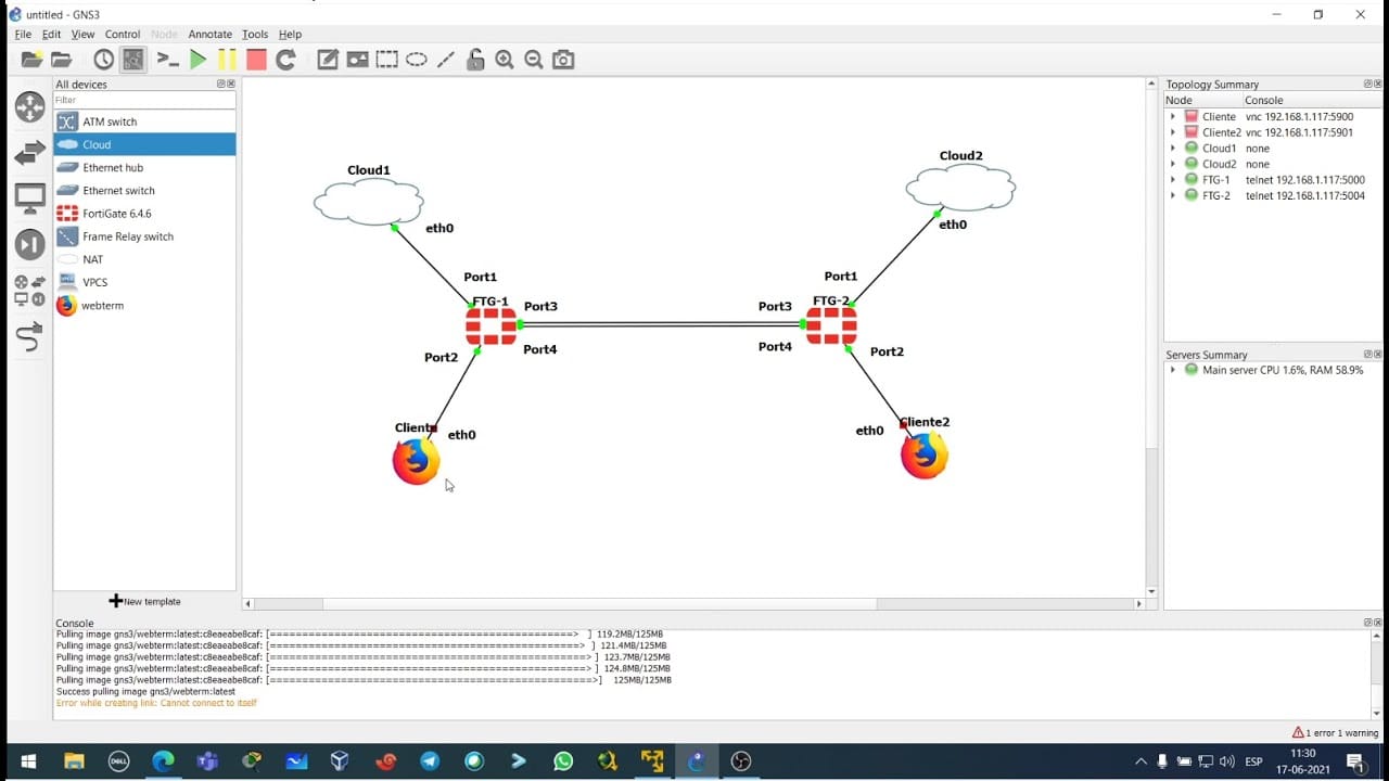 GNS3 with Fortigate